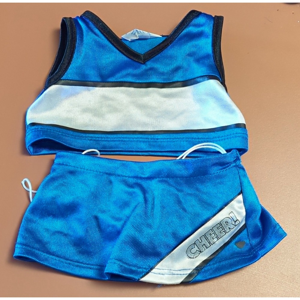 Build-A-Bear Workshop Bear Blue Cheerleader Outfit Set Top & Skirt 2-Piece